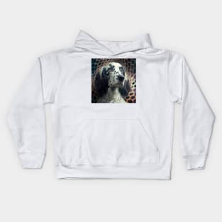 A Fractal Design of An Irish Setter Kids Hoodie